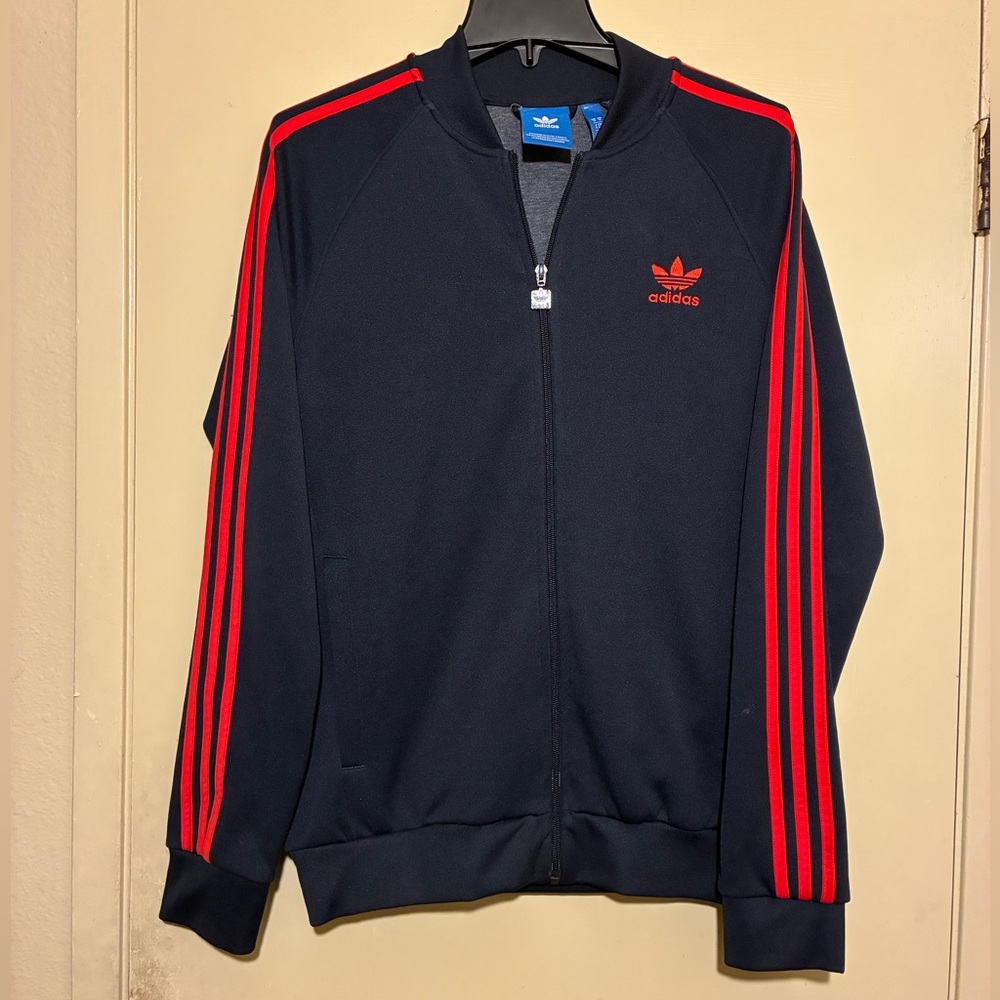 Adidas Originals Superstar Track Jacket In Legend Ink-Red #BR4320 Men's Size M - Picture 3 of 9